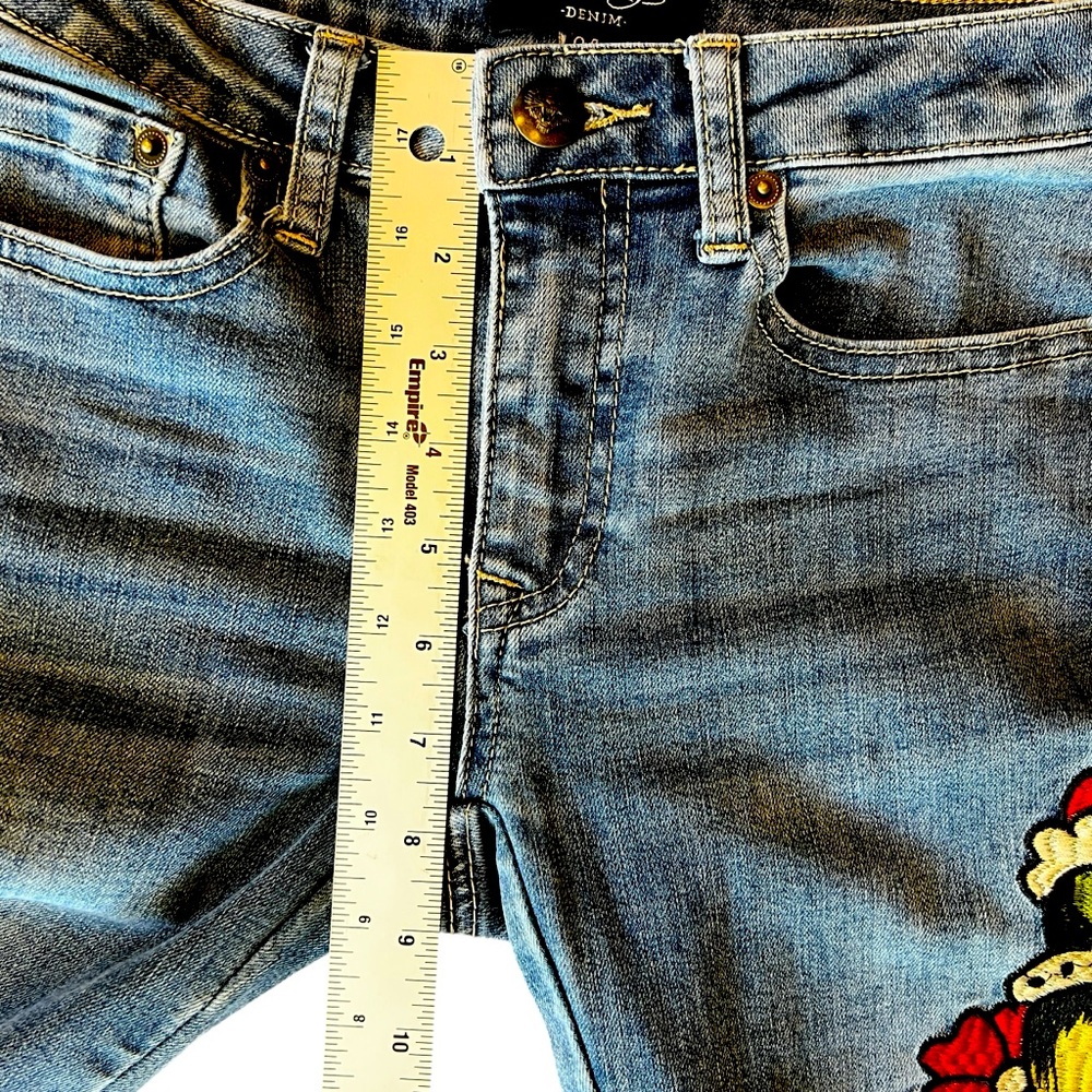 ED HARDY Y2K TRUE LOVE / LOVE ETERNAL WIDE LEG JEAN WOMEN’S SIZE 24 - Picture 13 of 15